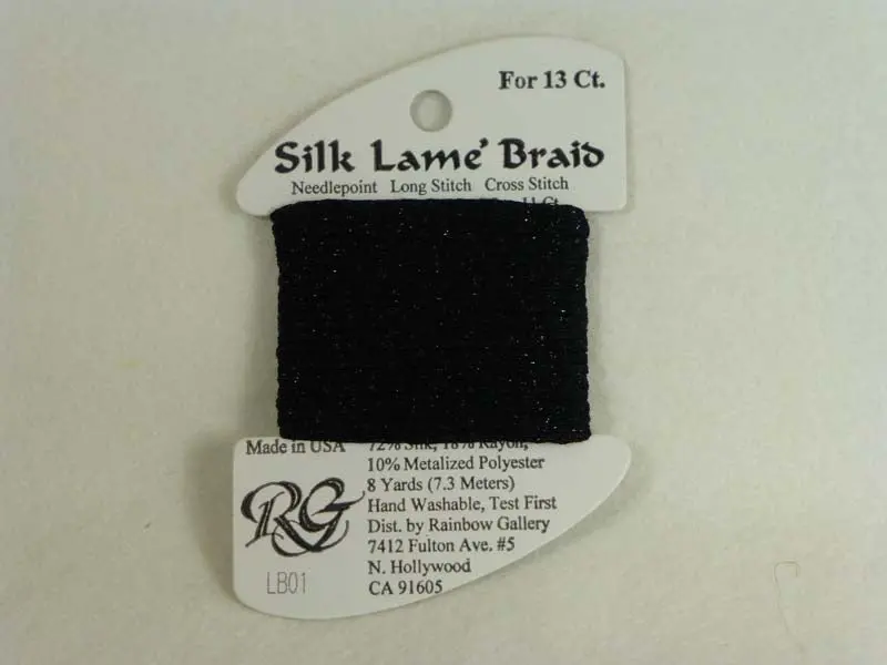 Silk Lame Braid Lb01 Black 1