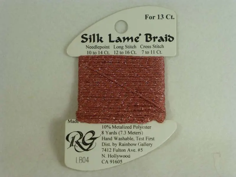 Silk Lame Braid Lb04 Antique Rose 1
