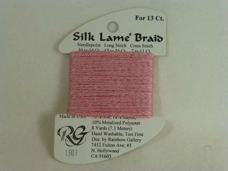 Silk Lame Braid Lb07 Pink 1
