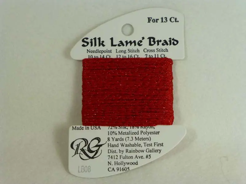 Silk Lame Braid Lb08 Red 1
