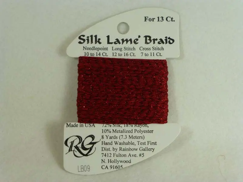 Silk Lame Braid Lb09 Dark Red 1