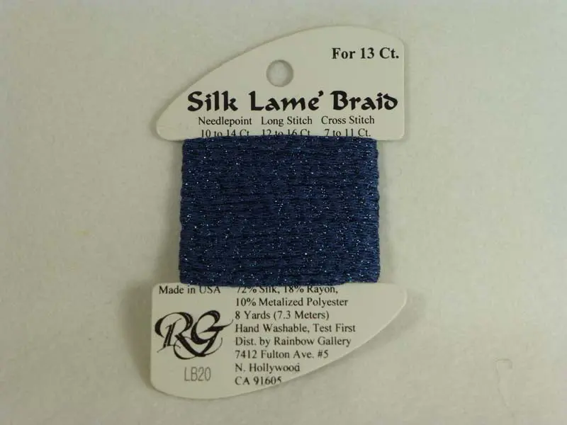 Silk Lame Braid Lb20 Dark Antique Blue 1