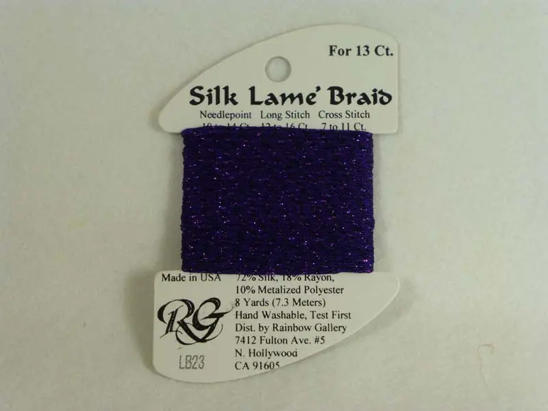 Silk Lame Braid Lb23 Dark Lavender 1