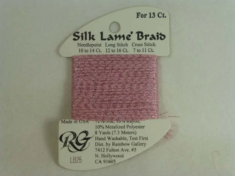 Silk Lame Braid Lb25 Rose Pink 1
