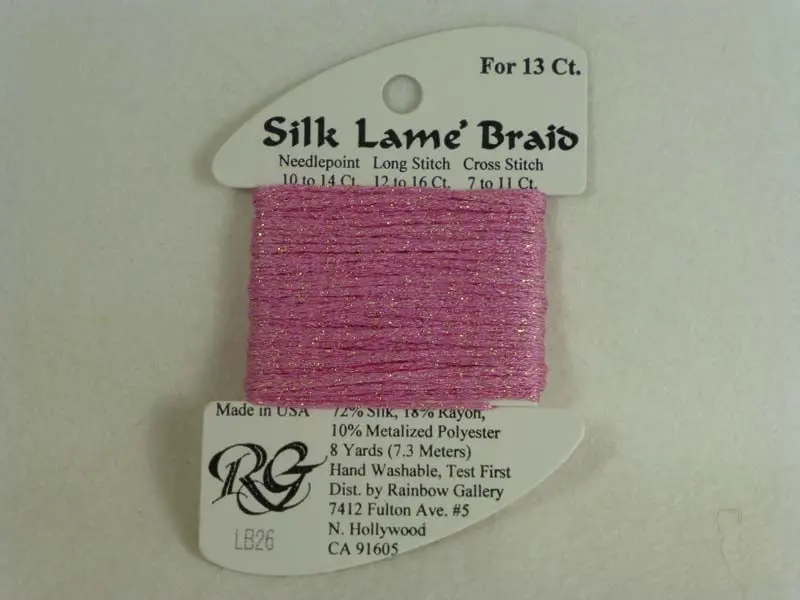 Silk Lame Braid Lb26 Raspberry 1