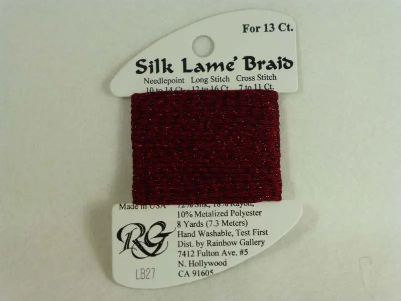 Silk Lame Braid Lb27 Garnet 1
