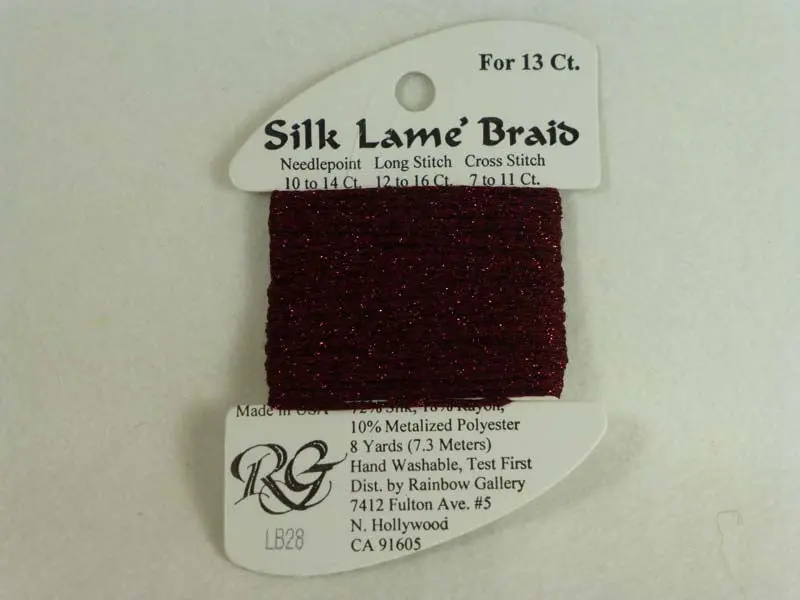 Silk Lame Braid Lb28 Burgundy 1