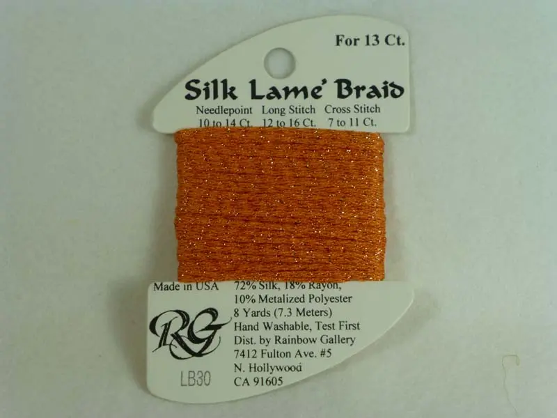Silk Lame Braid Lb30 Orange 1