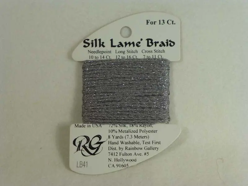 Silk Lame Braid Lb41 Pewter 1