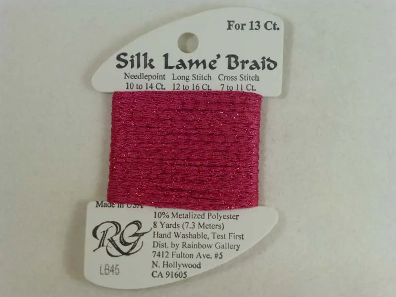 Silk Lame Braid Lb45 Deep Rose 1