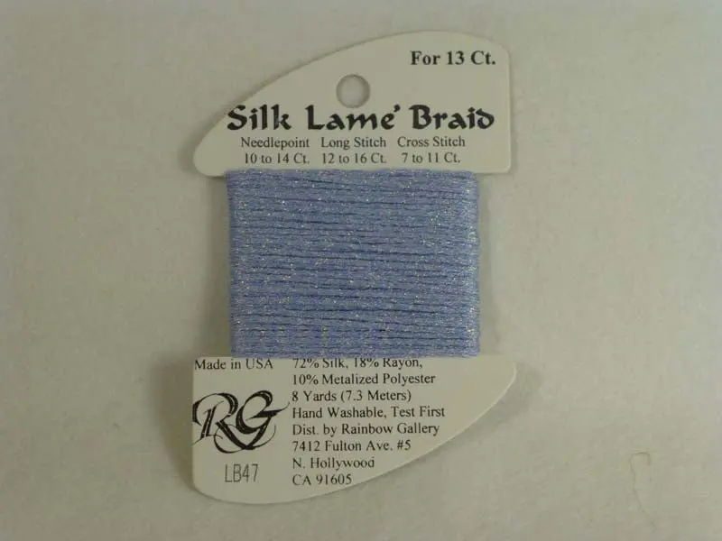 Silk Lame Braid Lb47 Lavender Blue 1