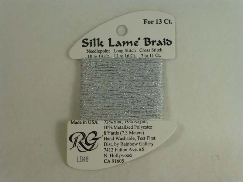Silk Lame Braid Lb48 Silver 1