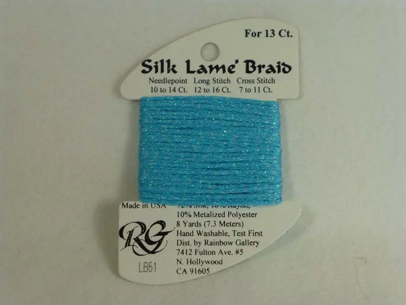 Silk Lame Braid Lb51 Turquoise 1