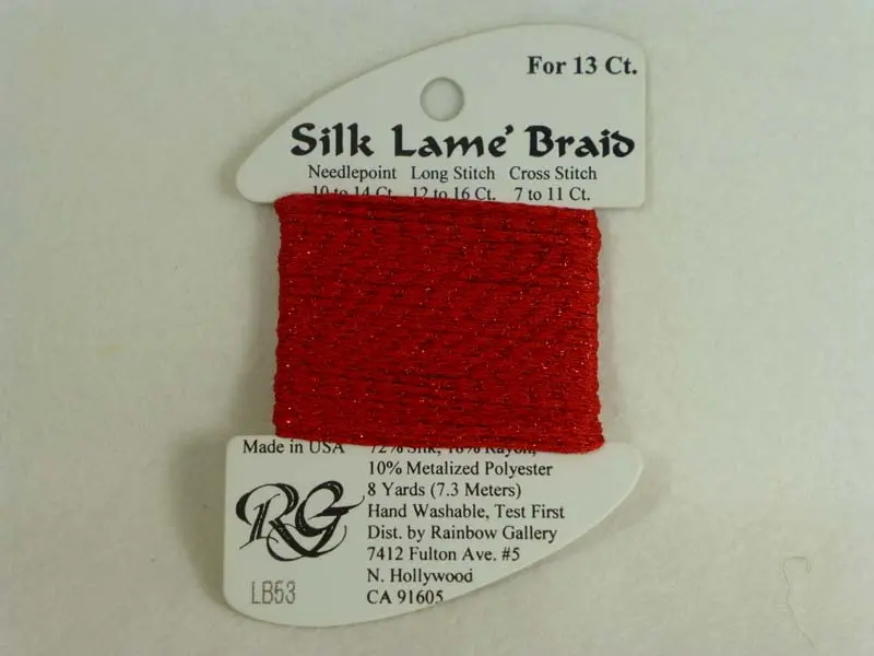 Silk Lame Braid Lb53 Crimson 1