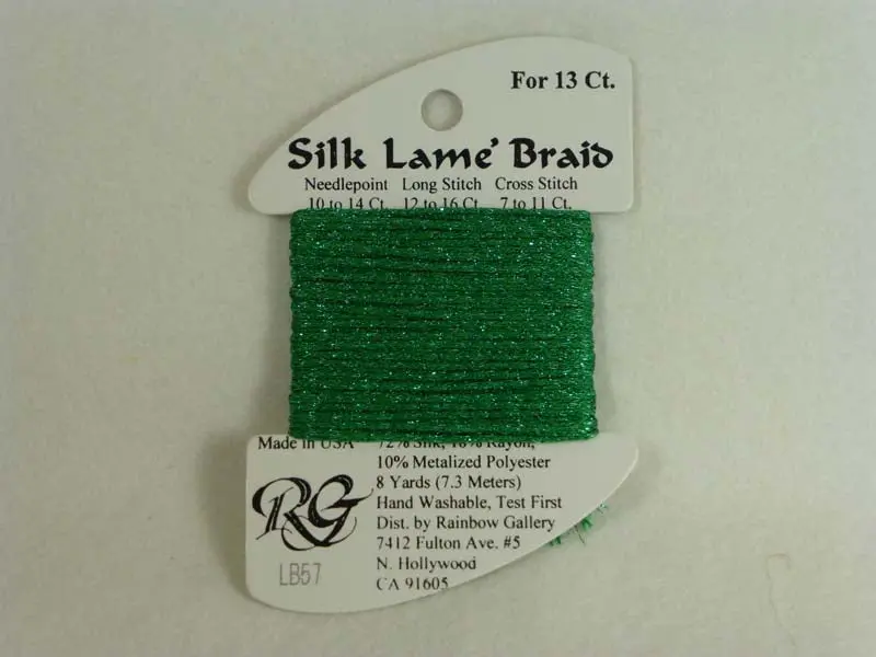 Silk Lame Braid Lb57 Christmas Green 1