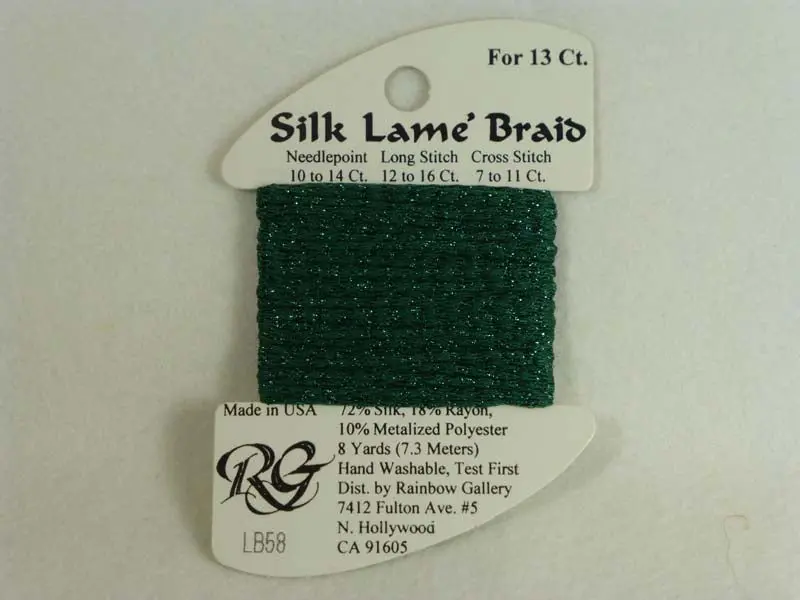 Silk Lame Braid Lb58 Dark Christmas Green 1
