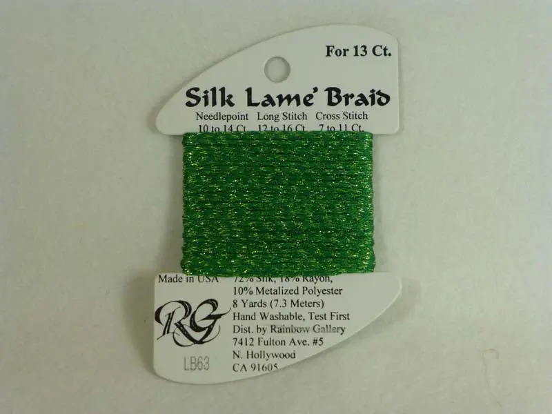Silk Lame Braid Lb63 Emerald 1