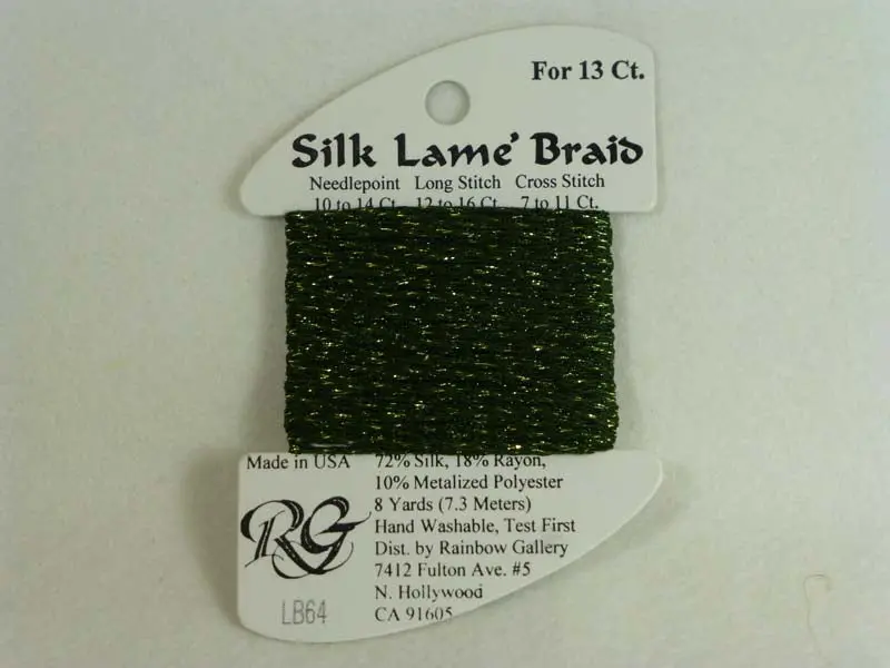 Silk Lame Braid Lb64 Deep Avocado 1