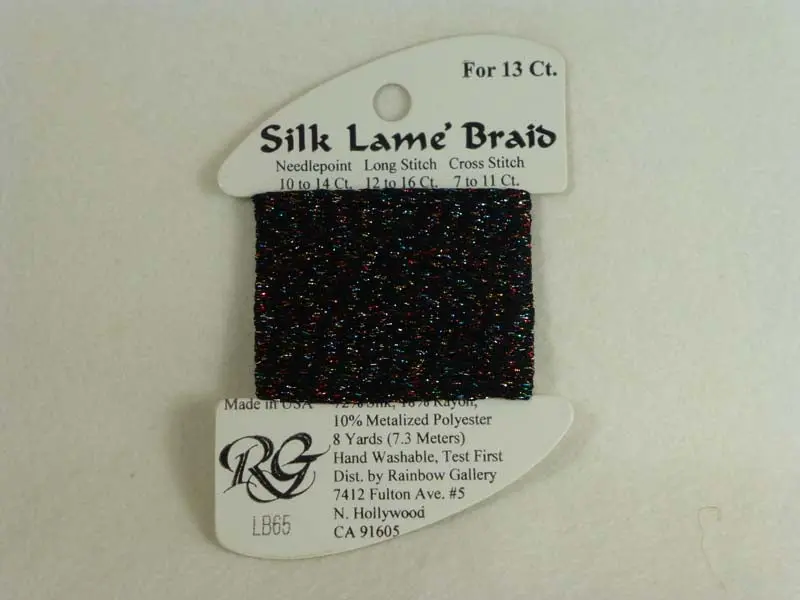 Silk Lame Braid Lb65 Black Sparkle 1