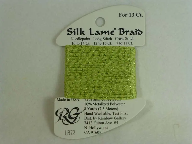 Silk Lame Braid Lb72 Lite Chartreuse 1