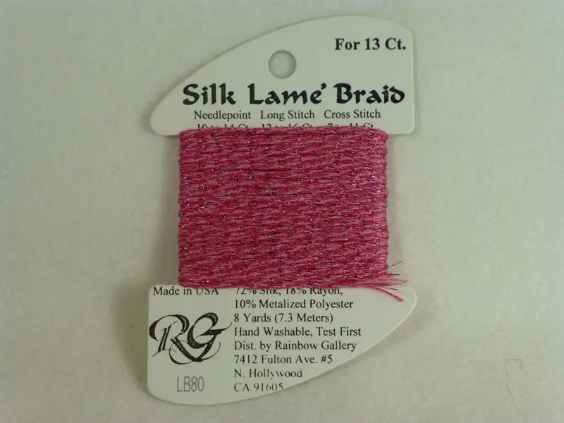 Silk Lame Braid Lb80 Pink Carnation 1
