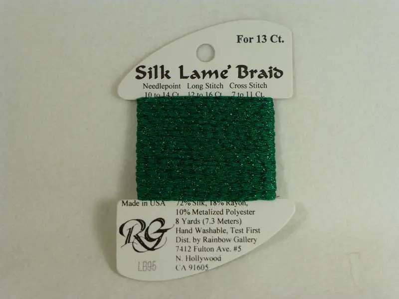 Silk Lame Braid Lb95 Medium Christmas Green 1