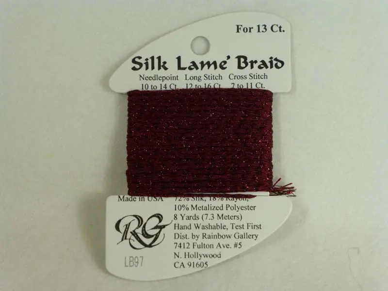 Silk Lame Braid Lb97 Ruby Red 1