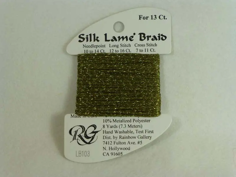 Silk Lame Braid Lb103 Olive 1