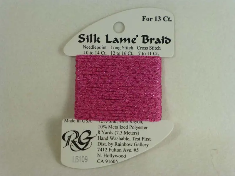 Silk Lame Braid Lb109 Medium Raspberry 1
