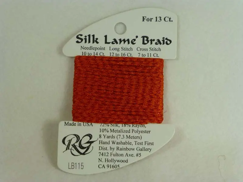 Silk Lame Braid Lb115 Red Orange 1