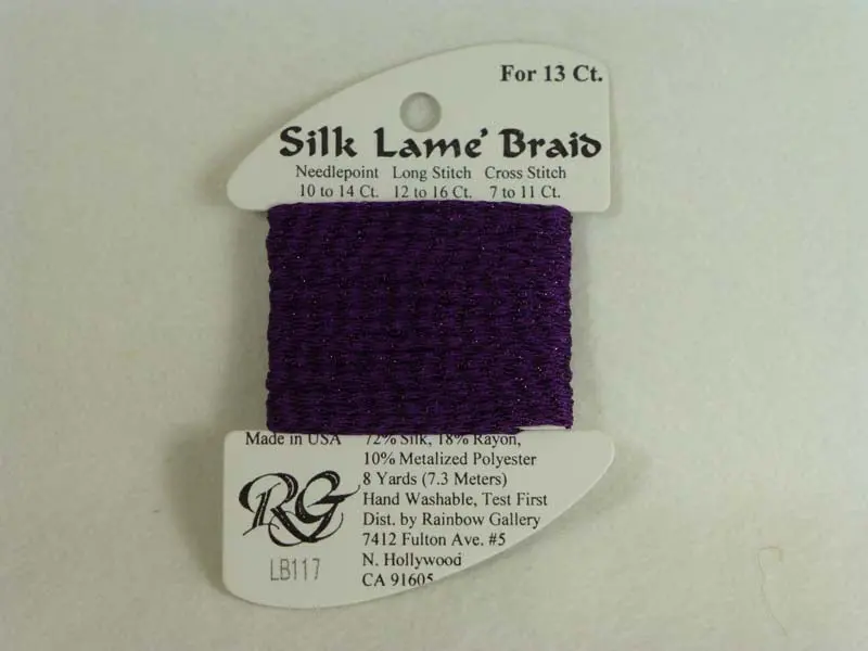 Silk Lame Braid Lb117 Dark Violet 1