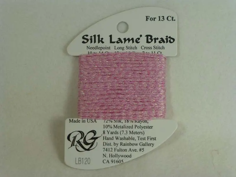 Silk Lame Braid Lb120 Lite Raspberry 1