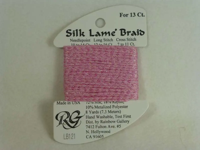 Silk Lame Braid Lb121 Medium Raspberry 1