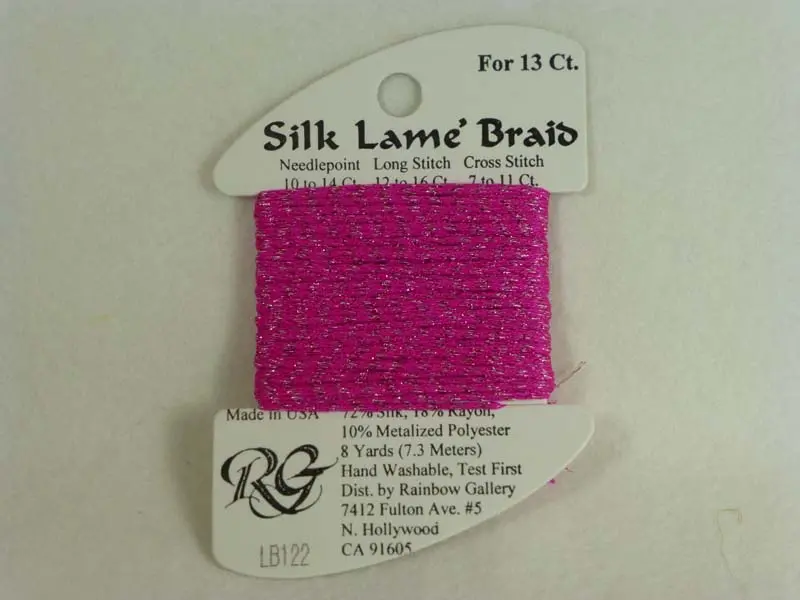 Silk Lame Braid Lb122 Hot Pink 1