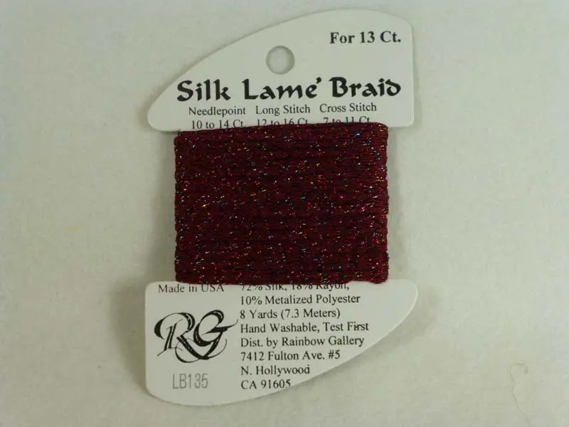 Silk Lame Braid Lb135 Red Sparkle 1
