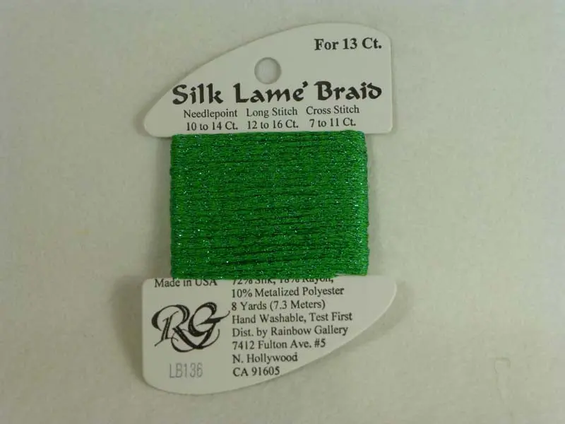 Silk Lame Braid Lb136 Kelly Green 1