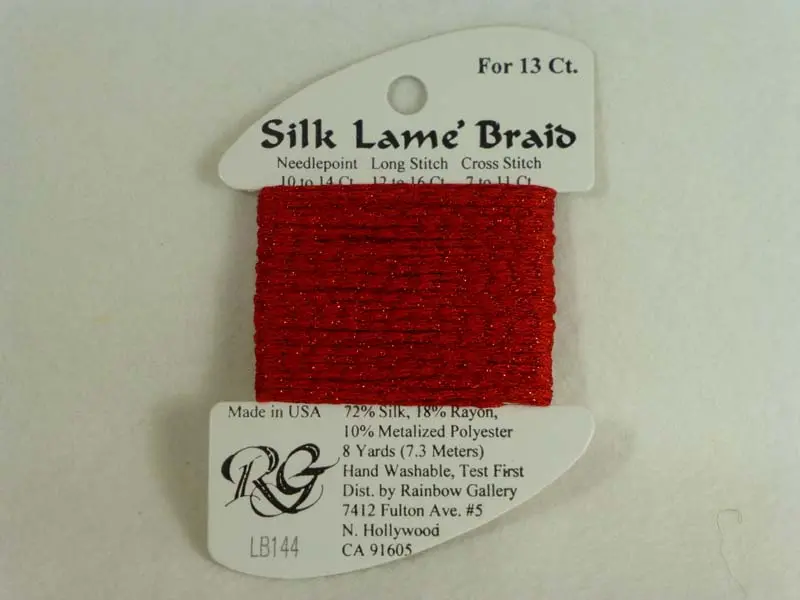 Silk Lame Braid Lb144 Christmas Red 1