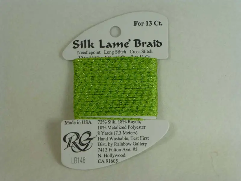 Silk Lame Braid Lb146 Apple Green 1