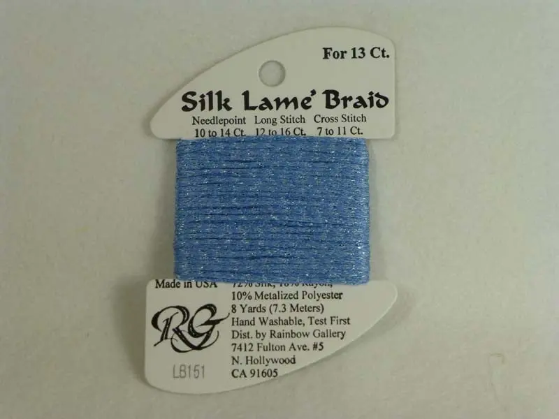 Silk Lame Braid Lb151 Azure Blue 1