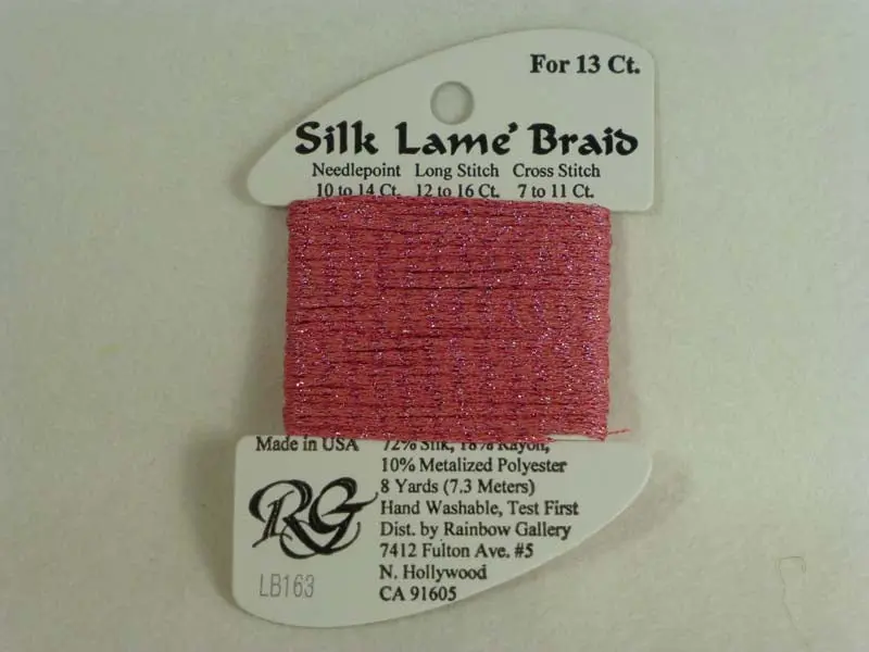 Silk Lame Braid Lb163 Medium Rose 1