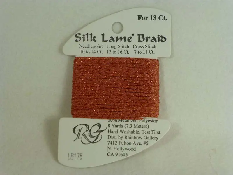 Silk Lame Braid Lb176 Coral 1