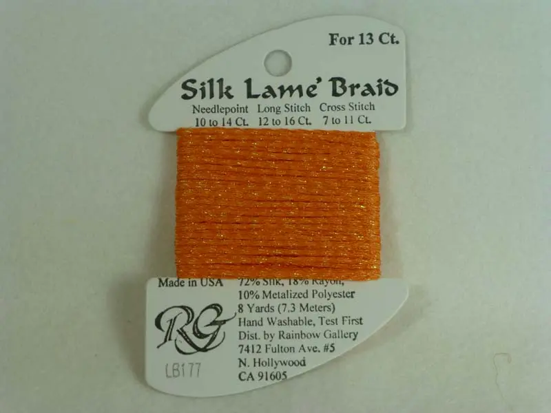 Silk Lame Braid Lb177 Orange Pop 1