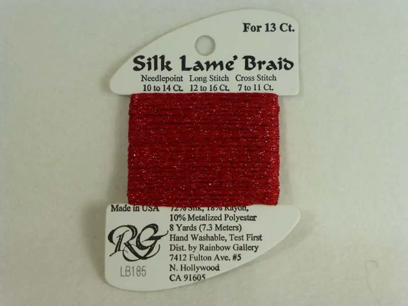 Silk Lame Braid Lb185 Tango Red 1