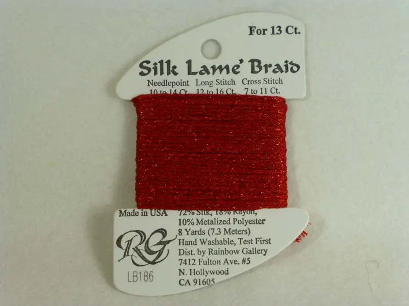 Silk Lame Braid Lb186 Fiery Red 1