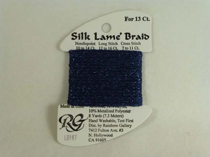 Silk Lame Braid Lb187 Mood Indigo 1