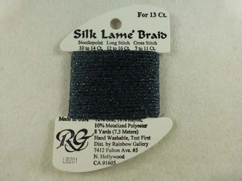 Silk Lame Braid Lb201 Gunmetal 1