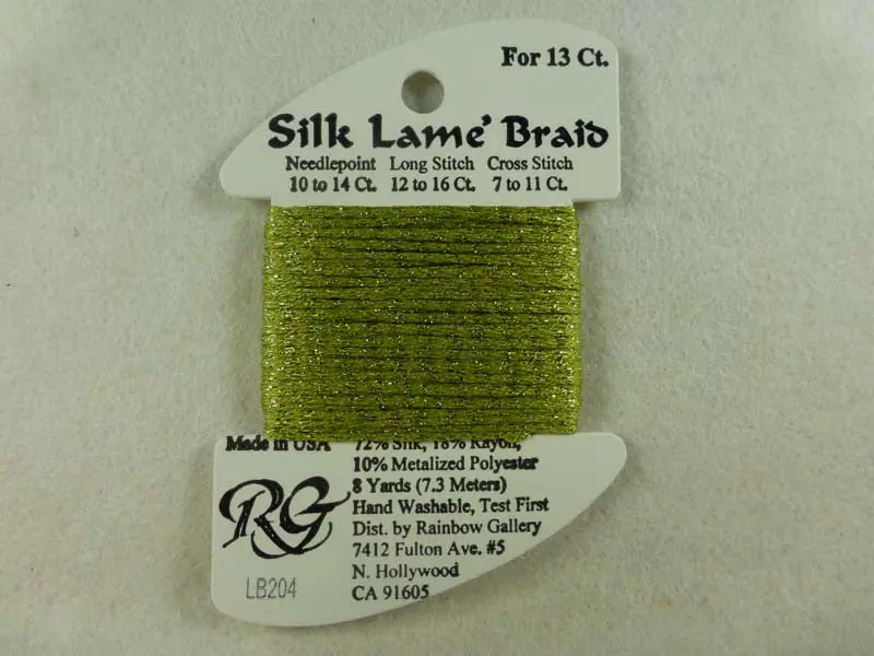 Silk Lame Braid Lb204 Green Olive 1