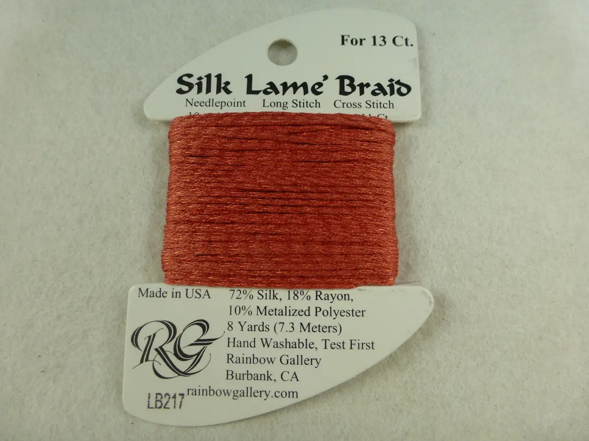 Silk Lame Braid Lb217 Burnt Coral 1