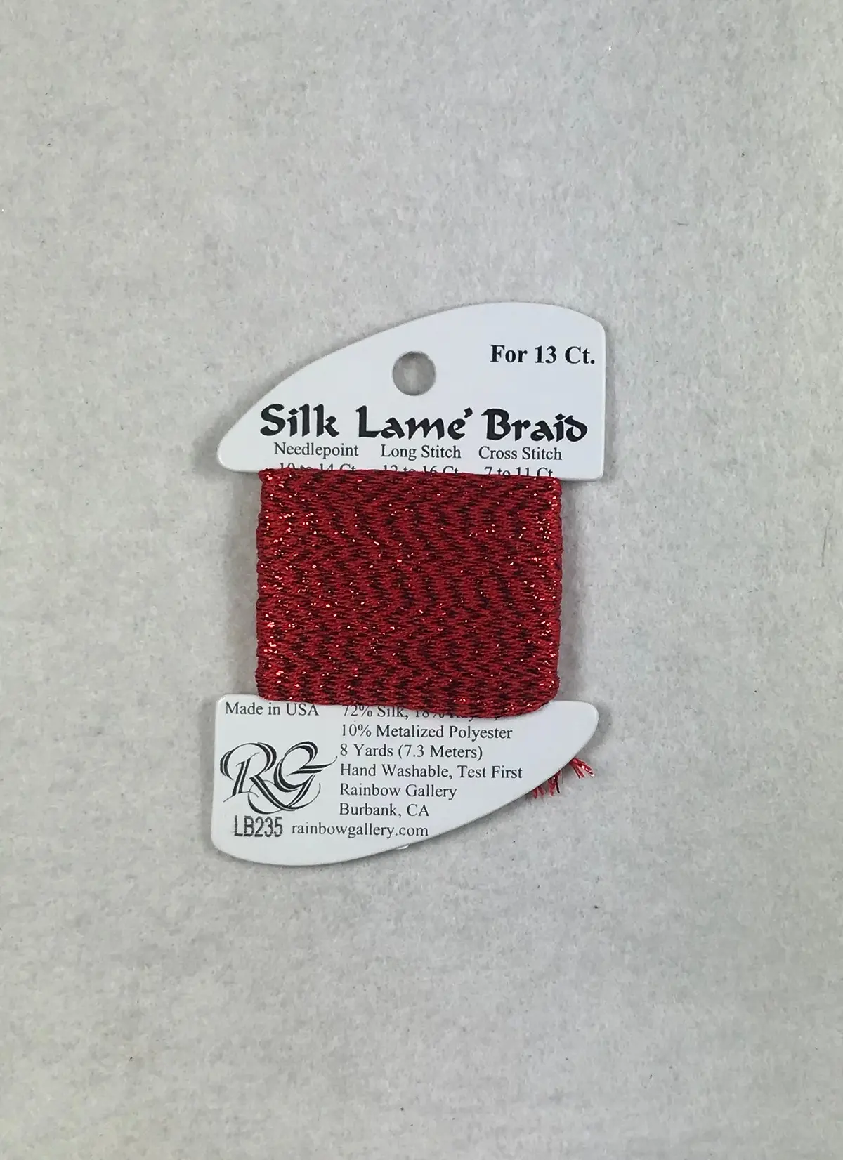 Silk Lame Braid Lb235 Flame Scarlet 1