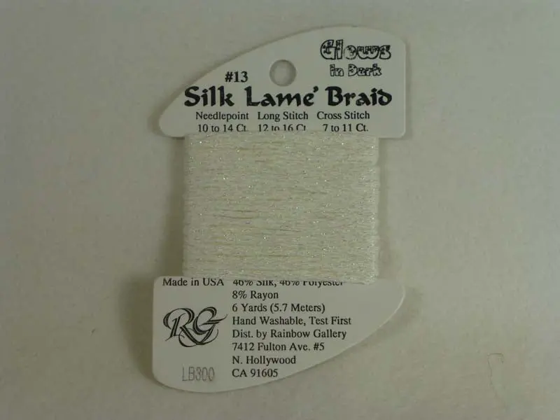 Silk Lame Braid Lb300 White Glow In The Dark 1